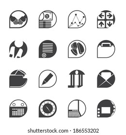 Silhouette Business and office icons - vector icon set