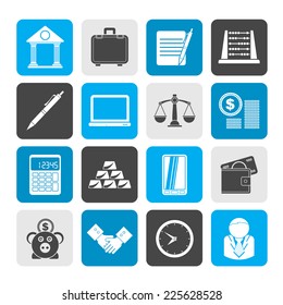 Silhouette Business and office icons - vector icon set