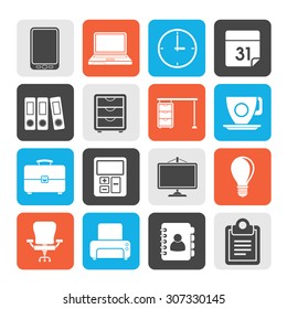 Silhouette Business and office Icons -vector icon set