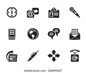 Silhouette Business, office and internet icons - vector icon set
