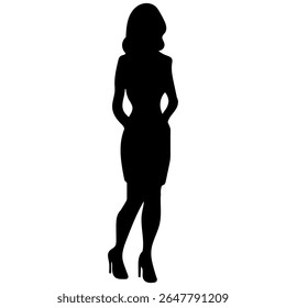 Silhouette of a Business Person Black Vector Outline for Graphic Design, Icons, Pictograms Minimalist Male Figure Illustration for Web, UI, Branding, Print, and Marketing Use