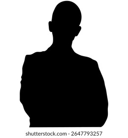 Silhouette of a Business Person Black Vector Outline for Graphic Design, Icons, Pictograms Minimalist Male Figure Illustration for Web, UI, Branding, Print, and Marketing Use