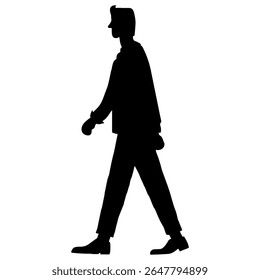 Silhueta de um homem de negócios Black Vetor Outline para design gráfico, ícones, pictogramas minimalista figura masculina Ilustração para uso de Web, UI, Branding, impressão e marketing