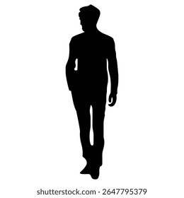 Silhouette of a Business Person Black Vector Outline for Graphic Design, Icons, Pictograms Minimalist Male Figure Illustration for Web, UI, Branding, Print, and Marketing Use