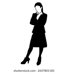 Silhouette of a Business Person Black Vector Outline for Graphic Design, Icons, Pictograms Minimalist Male Figure Illustration for Web, UI, Branding, Print, and Marketing Use
