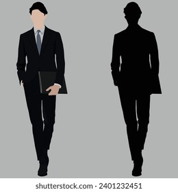 silhouette of a business person with portrait 