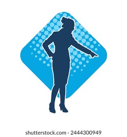 Silhouette of a business woman wearing office work women suit in pose