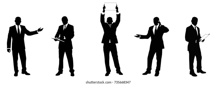  Silhouette of businessman - Black and white style