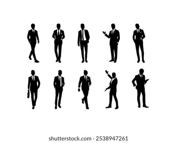 Conjunto de Elementos de Carreira de Empresário de Silhueta 