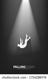 silhouette of businessman falling down in the light. Concept for  fail and accidental business