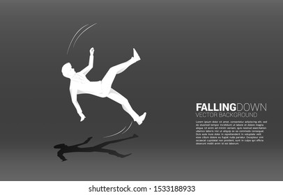 silhouette of businessman falling on the floor. Concept for  fail and accidental business