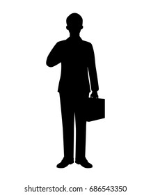 Silhouette of businessman isolated vector