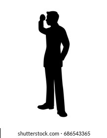 Silhouette of businessman isolated vector