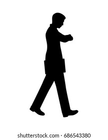 Silhouette of businessman isolated vector