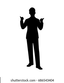 Silhouette of businessman isolated vector