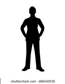 Silhouette of businessman isolated vector