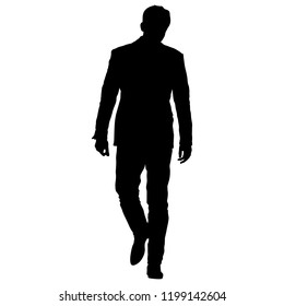 Silhouette businessman man in suit on a white background