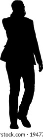 Silhouette businessman man in suit with tie on a white background.