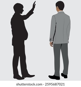 silhouette of a businessman office, team, suit, illustrated, illustration, 