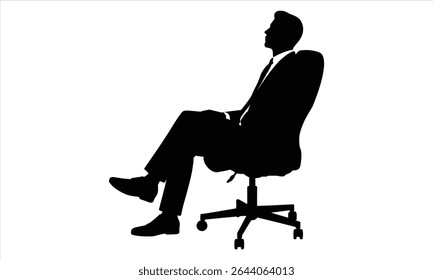 Silhouette of businessman sitting in office chair