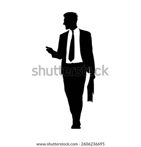 silhouette of a businessman stand