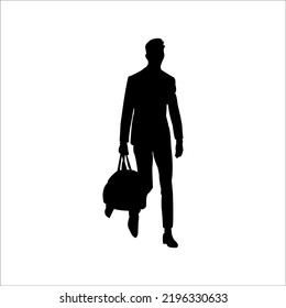 silhouette of a businessman with a suitcase