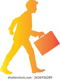 Silhouette of Businessman. Vector Gradient Art	