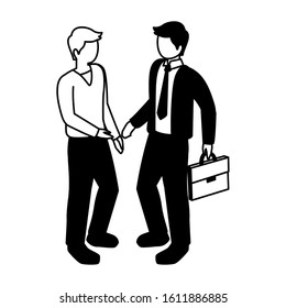 silhouette of businessmen standing with various views, poses and gestures vector illustration design