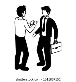 silhouette of businessmen standing with various views, poses and gestures vector illustration design