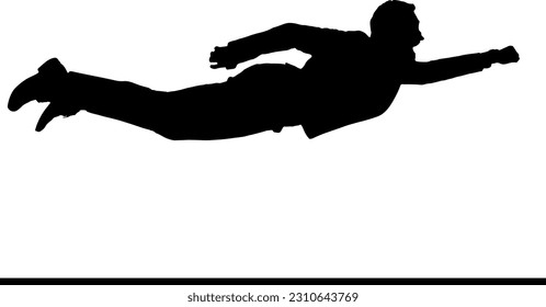 "Silhouette of a businessperson joyfully soaring in the sky"
"Vector illustration of a flying business professional in silhouette"
"Silhouette of a happy flying executive in the business world"