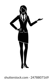 Silhouette of a Businesswoman Presenting with Confident Posture