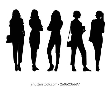 silhouette of a businesswoman standing pose