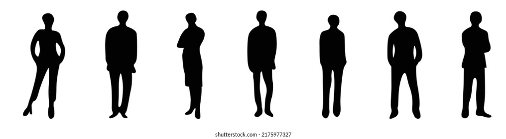 Silhouette Bussines man set on white background