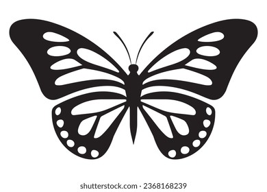 Silhouette of butterflie, Insect butterfly black silhouette, Set of tattoo and sticker type vector illustration on white backgriund