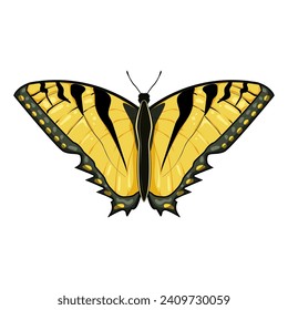 caricatura de mariposa de silueta. naranja verde, color monarca, símbolo de la silueta de flor acuarela mariposa. ilustración vectorial de símbolo aislado