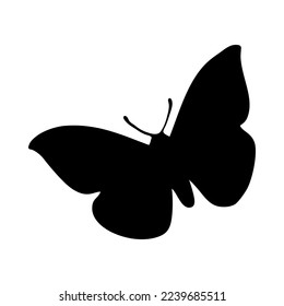 Silhouette de mariposa. Detalle del cierre de mariposa. Icono de la mariposa vectora en fondo blanco.