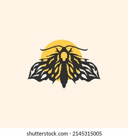 Silhouette butterfly logo design vector