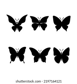 Silhouette Butterfly Logo Design Vector