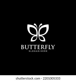 Silhouette Butterfly Logo Design Vector