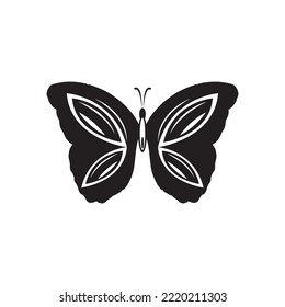 silhouette of a butterfly, on a white background