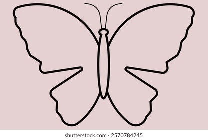 Silhouette Butterfly Outline Design with Vector.