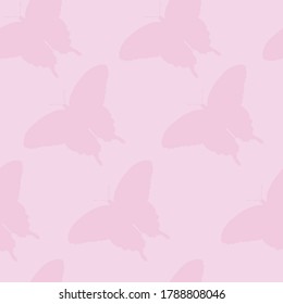 silhouette butterfly pink seamless texture