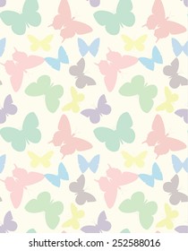 Silhouette butterfly seamless pattern