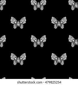 Silhouette of a butterfly seamless, butterfly vector pattern, butterfly illustration background