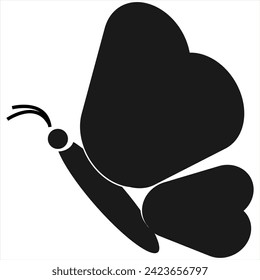 silhouette of a butterfly seen from the side