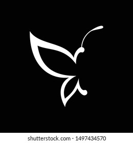 Silhouette of a butterfly - vector art