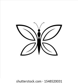 Silhouette of a butterfly vector icon