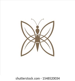 Silhouette of a butterfly vector icon