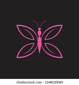 Silhouette of a butterfly vector icon