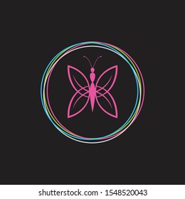 Silhouette of a butterfly vector icon